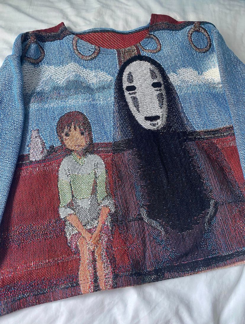 Spirited Away Embroidered Tapestry Sweater Aqela s Palace